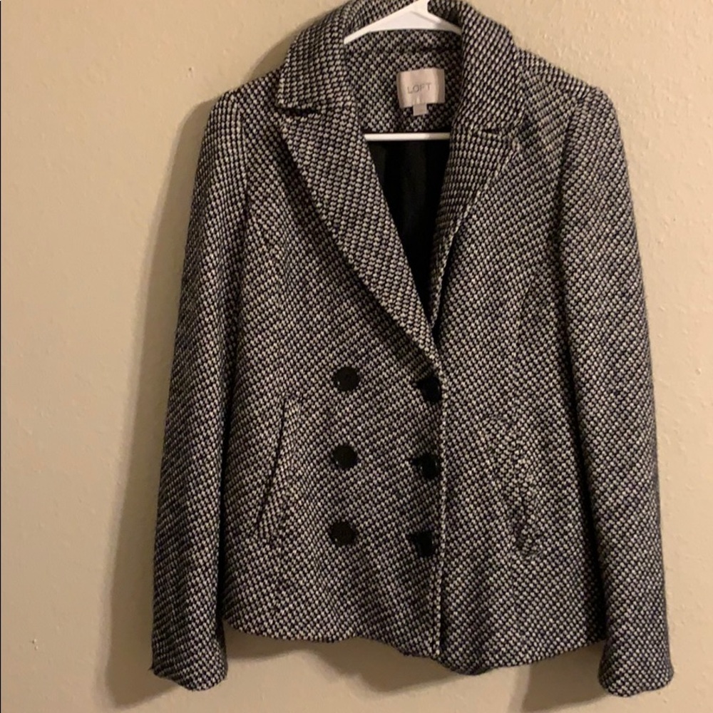 LOFT wool blend pea coat XS